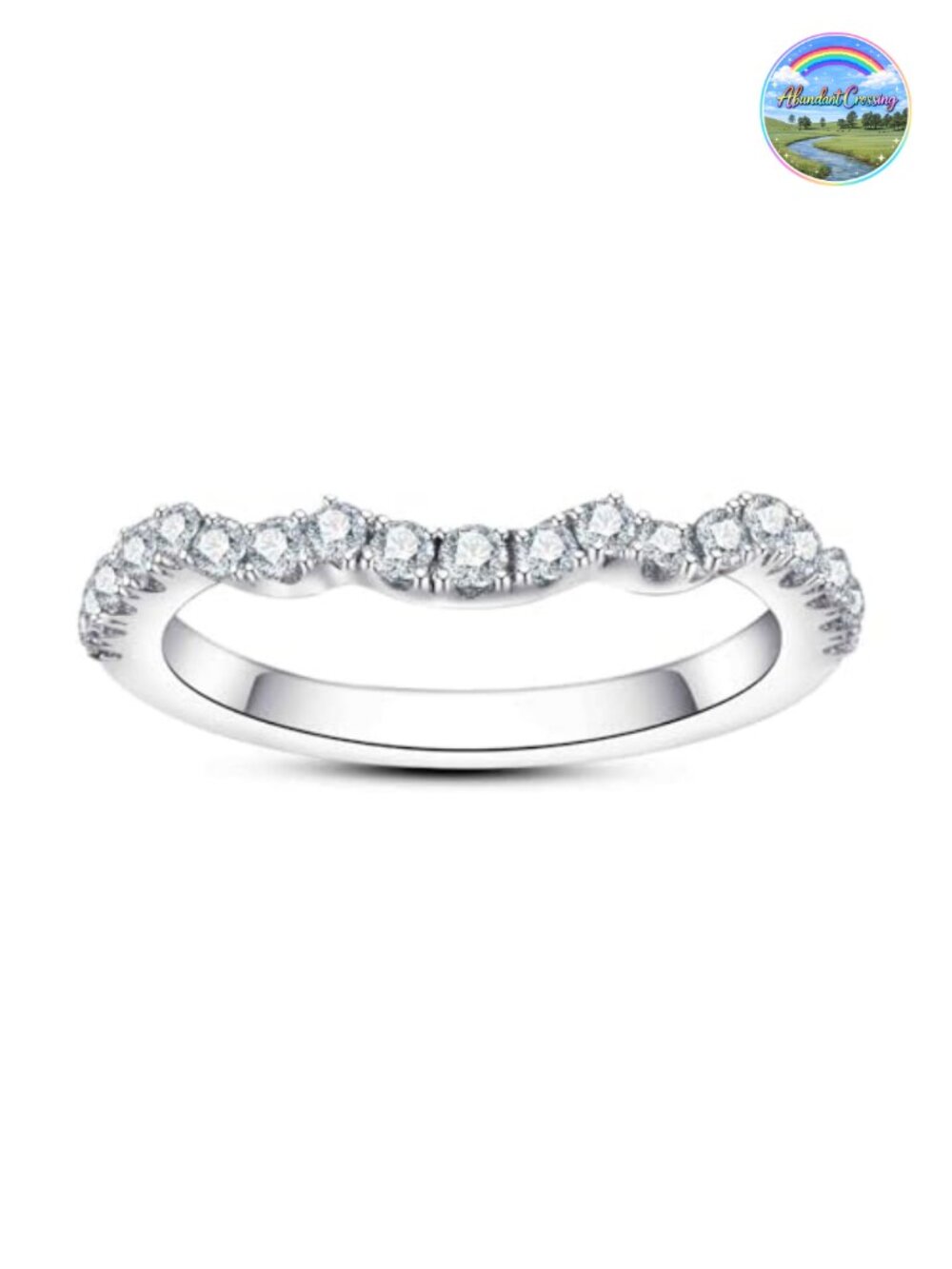 Moissanite Half Eternity Ring D Color VVS1 Round Cut Anniversary Band S925
